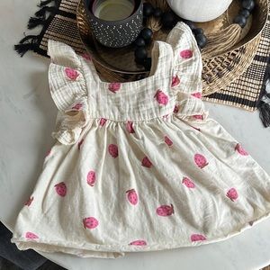 Zara flutter sleeve strawberry top